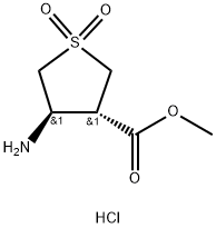 RAC-METHYL (3R,4S)-4-AMINO-1,1-DIOXO-1LAMBDA6-THIOLANE-3-CARBOXYLATE HYDROCHLORIDE, TRANS, 2138023-12-6, 结构式