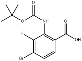 4-溴-2-((叔丁氧基羰基)氨基)-3-氟苯甲酸 结构式