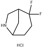 2,2-DIFLUORO-6-AZABICYCLO[3.2.1]OCTANE HYDROCHLORIDE 结构式