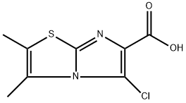 5-chloro-2,3-dimethylimidazo[2,1-b][1,3]thiazole-6-carboxylic acid Struktur