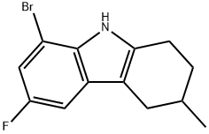 8-bromo-6-fluoro-3-methyl-2,3,4,9-tetrahydro-1H-carbazole Struktur