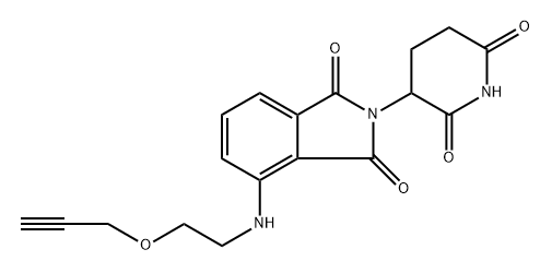2-(2,6-dioxopiperidin-3-yl)-4-((2-(prop-2-yn-1-yloxy)ethyl)amino)isoindoline-1,3-dione Struktur