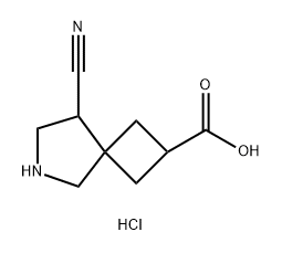 8-CYANO-6-AZASPIRO[3.4]OCTANE-2-CARBOXYLIC ACID HYDROCHLORIDE, 2138564-74-4, 结构式