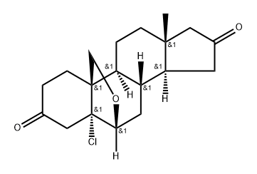 5-氯-6Β,19-环氧-5Α-雄甾(烷)-3,17-二酮, 21491-00-9, 结构式