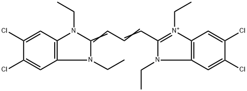 1,1′,3,3′-テトラエチル-5,5′,6,6′-テトラクロロベンゾイミダゾロカルボシアニン 化学構造式