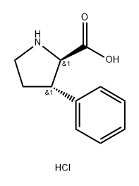 rac-(2R,3S)-3-phenylpyrrolidine-2-carboxylic acid hydrochloride, trans Structure