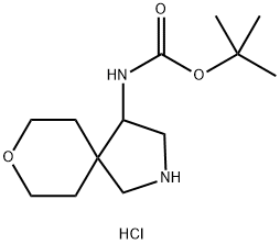 TERT-BUTYL N-{8-OXA-2-AZASPIRO[4.5]DECAN-4-YL}CARBAMATE HYDROCHLORIDE 结构式