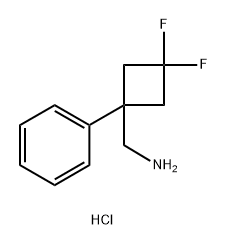 (3,3-DIFLUORO-1-PHENYLCYCLOBUTYL)METHANAMINE HYDROCHLORIDE, 2155855-04-0, 结构式