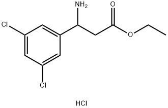 Benzenepropanoic acid, β-amino-3,5-dichloro-, ethyl ester, hydrochloride (1:1) Structure