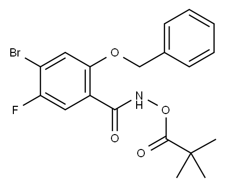 2-Benzyloxy-4-bromo-N-(2,2-dimethyl-propionyloxy)-5-fluoro-benzamide Structure