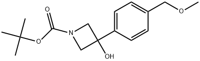 1,1-Dimethylethyl 3-hydroxy-3-[4-(methoxymethyl)phenyl]-1-azetidinecarboxylate Struktur