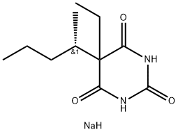 5-エチル-5-[[S,(-)]-1-メチルブチル]バルビツル酸·ナトリウム 化学構造式