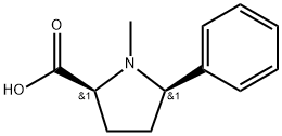(2S,5R)-1-甲基-5-苯基吡咯烷-2-羧酸 结构式