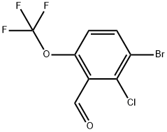 3-bromo-2-chloro-6-(trifluoromethoxy)benzaldehyde Struktur