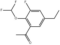 1-[2-(Difluoromethoxy)-5-ethyl-3-fluorophenyl]ethanone 结构式