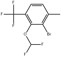 2-Bromo-3-(difluoromethoxy)-1-methyl-4-(trifluoromethyl)benzene 结构式