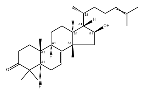 (13α,14β,17α)-16β-Hydroxy-5α-lanosta-7,24-dien-3-one Struktur