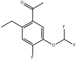 1-[5-(Difluoromethoxy)-2-ethyl-4-fluorophenyl]ethanone Struktur