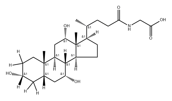 Glycine, N-[(3α,5β,7α,12α)-3,7,12-trihydroxy-24-oxocholan-24-yl-2,2,3,4,4-d5]- Structure