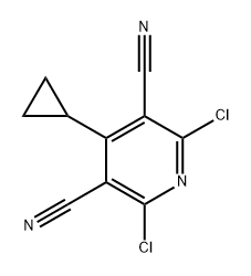 2,6-dichloro-4-cyclopropylpyridine-3,5-dicarbonitrile 结构式