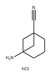 Bicyclo[3.1.1]heptane-1-carbonitrile, 5-amino-, hydrochloride (1:1) Structure