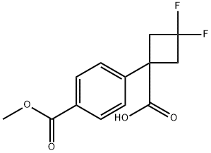 Benzoic acid, 4-(1-carboxy-3,3-difluorocyclobutyl)-, 1-methyl ester Structure