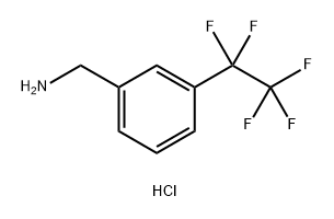[3-(PENTAFLUOROETHYL)PHENYL]METHANAMINE HYDROCHLORIDE, 2172493-54-6, 结构式