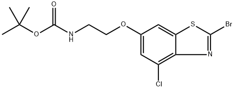 (2-((2-溴-4-氯苯并[D]噻唑-6-基)氧基)乙基)氨基甲酸叔丁酯 结构式