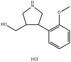 (4-(2-Methoxyphenyl)pyrrolidin-3-yl)methanol hydrochloride,2173143-28-5,结构式