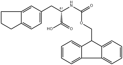 (S)-2-((((9H-芴-9-基)甲氧基)羰基)氨基)-3-(2,3-二氢-1H-茚-5-基)丙酸, 2173637-94-8, 结构式