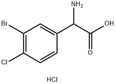 Benzeneacetic acid, α-amino-3-bromo-4-chloro-, hydrochloride (1:1),2173996-42-2,结构式