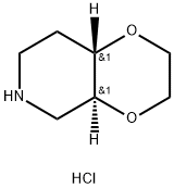 rac-(4aR,8aR)-octahydro-[1,4]dioxino[2,3-c]pyridine hydrochloride, trans 结构式