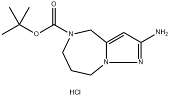 tert-butyl 2-imino-4,6,7,8-tetrahydro-1H-pyrazolo[1,5-a][1,4]diazepine-5(2H)-carboxylate hydrochloride Structure