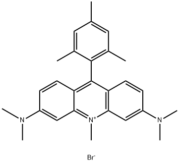 3,6-Bis(dimethylamino)-9-mesityl-10-methylacridin-10-ium bromide Struktur