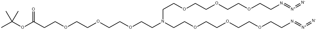 N-(t-butyl ester-PEG3)-N-bis(PEG3-azide) Struktur