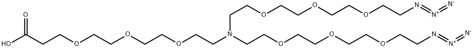 N-(acid-PEG3)-N-bis(PEG3-azide) Structure