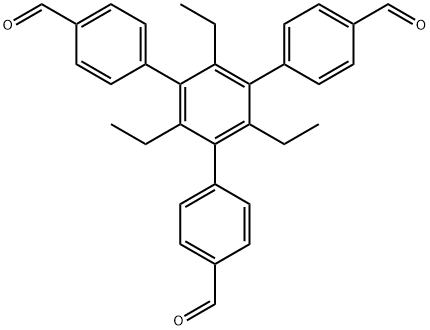 1,3,5-三乙基-2,4,6-三(4'-醛基苯基)]苯 结构式