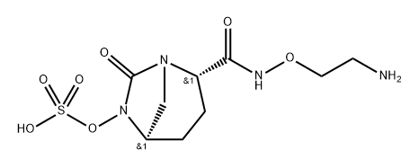 SULFURIC ACID, MONO[(2S,5R)-2-[[(2-AMINOE THOXY)AMINO]CARBONYL]-7-OXO-1,6-DIAZABICYCLO [3.2.1]OCT-6- 结构式