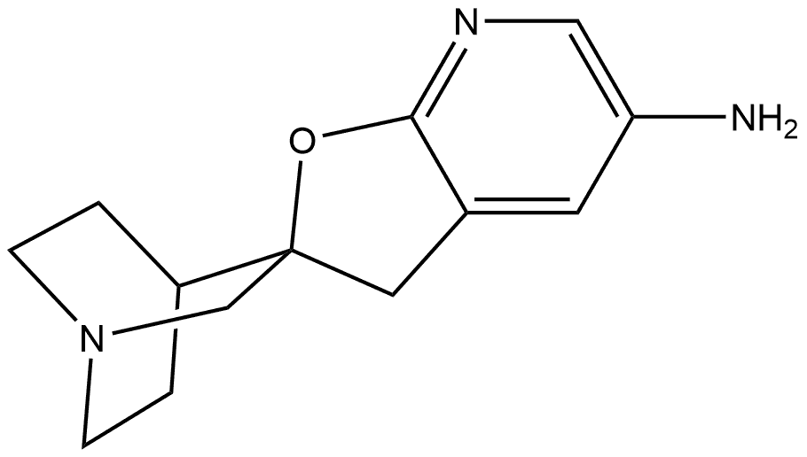 Spiro[1-azabicyclo[2.2.2]octane-3,2'(3'H)-furo[2,3-b]pyridin]-5'-amine Struktur