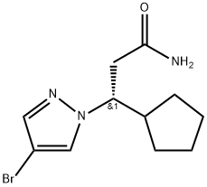 1H-Pyrazole-1-propanamide, 4-bromo-β-cyclopentyl-, (βR)-|(R)-3-(4-溴-1H-吡唑-1-基)-3-环戊基丙烷酰胺