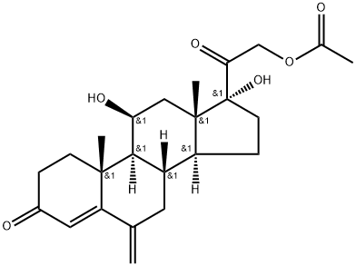 Pregn-4-ene-3,20-dione, 21-(acetyloxy)-11,17-dihydroxy-6-methylene-, (11β)- (9CI) Struktur