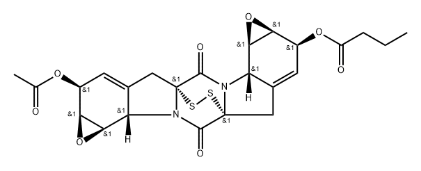 Butanoic acid, (1aS,2S,4aR,6aS,6bR,7aS,8S,10aR,12aS,12bR)-8-(acetyloxy)-1a,2,6a,6b,7a,8,12a,12b-octahydro-5,11-dioxo-5H,11H-4a,10a-epidithio-4H,10H-bisoxireno[g,g']pyrazino[1,2-a:4,5-a']diindol-2-yl ester