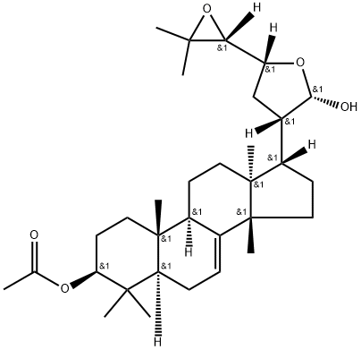 (13α,14β,17S,20S,21S,23R,24R)-21,23:24,25-Diepoxy-5α-lanost-7-ene-3β,21-diol 3-acetate 结构式