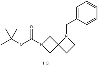 叔-丁基 1-苯甲基-1,6-二氮杂螺[3.3]庚烷-6-甲酸基酯盐酸, 2204750-86-5, 结构式