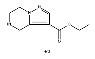 ethyl 4,5,6,7-tetrahydropyrazolo[1,5-a]pyrazine-3-carboxylate hydrochloride 结构式