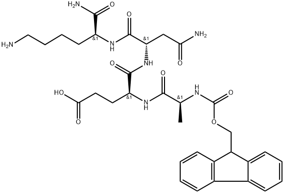 L-Lysinamide, N-[(9H-fluoren-9-ylmethoxy)carbonyl]-L-alanyl-L-α-glutamyl-L-asparaginyl- (9CI) Structure