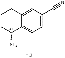 2-Naphthalenecarbonitrile, 5-amino-5,6,7,8-tetrahydro-, hydrochloride (1:1), (5R)- Structure