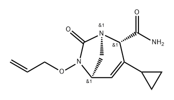 (1R,2S,5R)-6-(allyloxy)-3-cyclopropyl-7-oxo-1,6-diazabicyclo[3.2.1]oct-3-ene-2-carboxamide 结构式