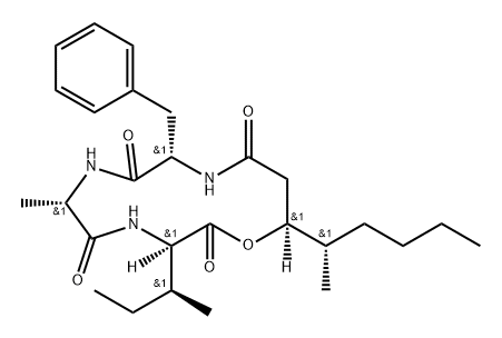 白僵内酯 III, 221111-70-2, 结构式