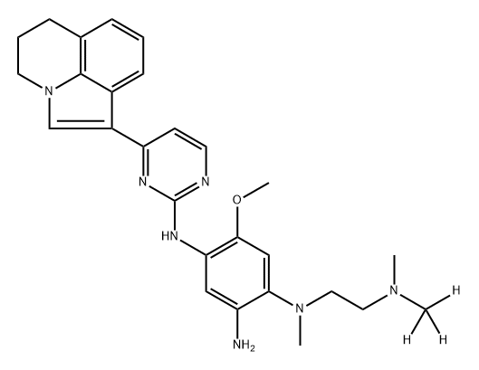 1,2,4-Benzenetriamine, N4-[4-(5,6-dihydro-4H-pyrrolo[3,2,1-ij]quinolin-1-yl)-2-pyrimidinyl]-5-methoxy-N1-methyl-N1-[2-(methylmethyl-d3-amino)ethyl]- Structure